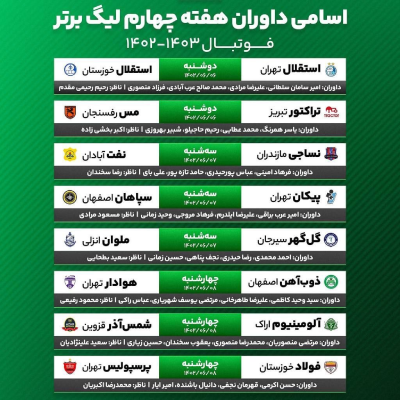 هفته چهارم لیگ خلیج فارس